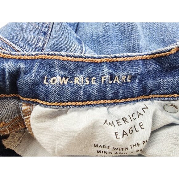American Eagle Outfitteres Size 2 Short Womens 29" Inseam Low Rise Flare Jeans - Picture 8 of 13